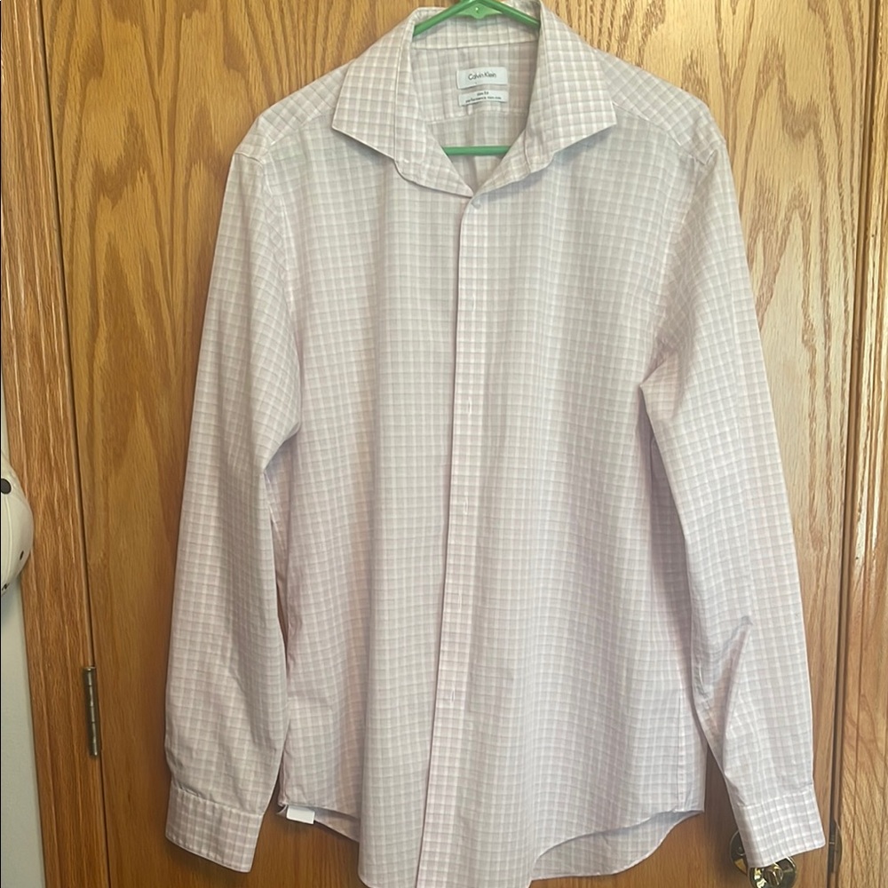 Calvin Klein Men's Pink Checkered Shirt